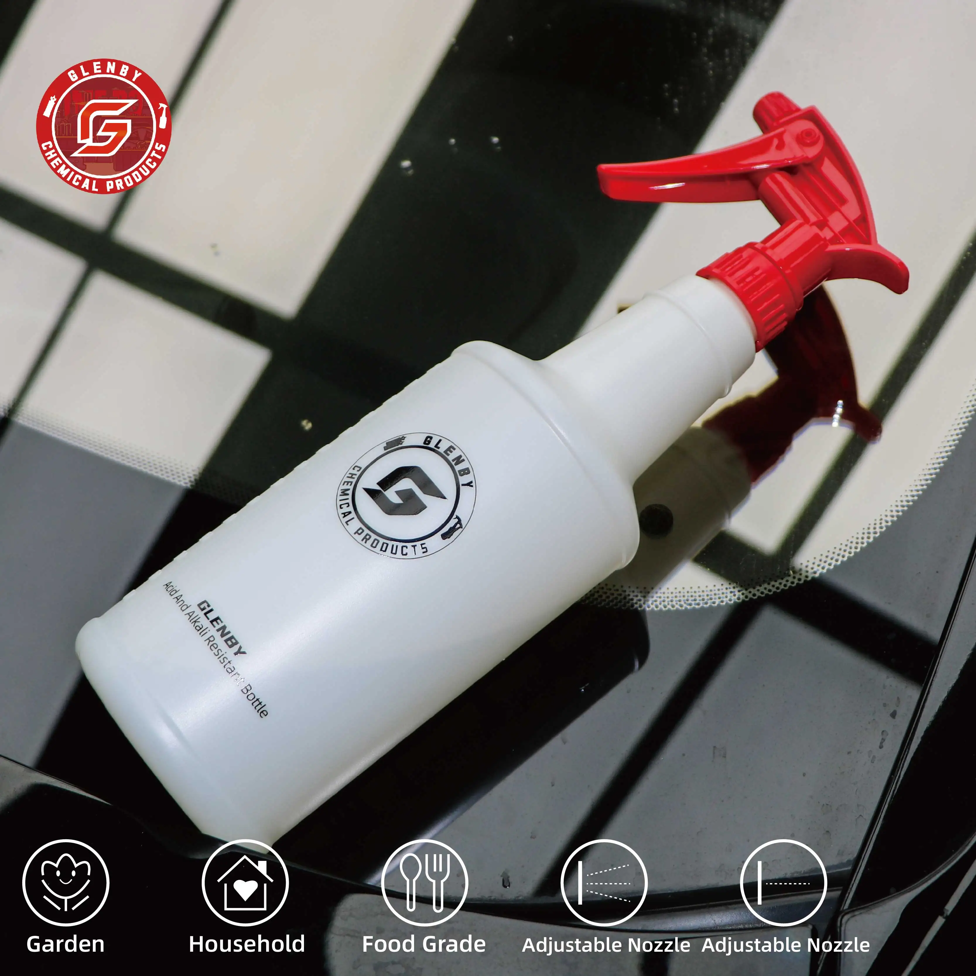 26 fl oz Empty Plastic Spray Bottles, Empty and Reusable, for Cleaning Solutions, Water, Auto Detailing or Bathroom and Kitchen