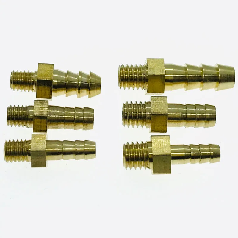 5pcs M4 M5 M6 M8 Metric Male Thread To 3mm 4mm 5mm 6mm 8mm Hose Barb OD Brass Barbed Pipe Fitting Coupler Connector