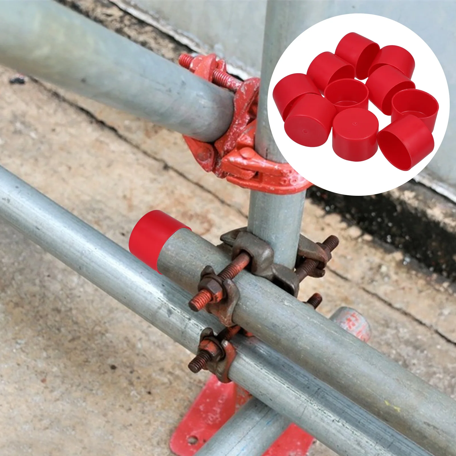 

10 Pcs Plastic End Caps For Steel Pipe Plastic Tube Covers Anti-Slip Round Steel Tube Protectors Protective Sleeve For Steel Tub