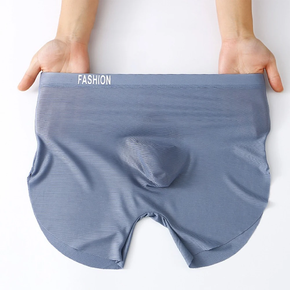 Men Underwear Ice Silk Briefs Arrow Pants Pouch Bulge Underpants Male Panties Plus Size Shorts Breathable Trunks