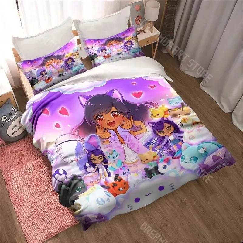 

APHMAU Bedding Set Duvet Cover Set Single Double King Size Kawaii Cartoon Aphmau Adult Kids Bedroom Duvet Cover and Pillow Case