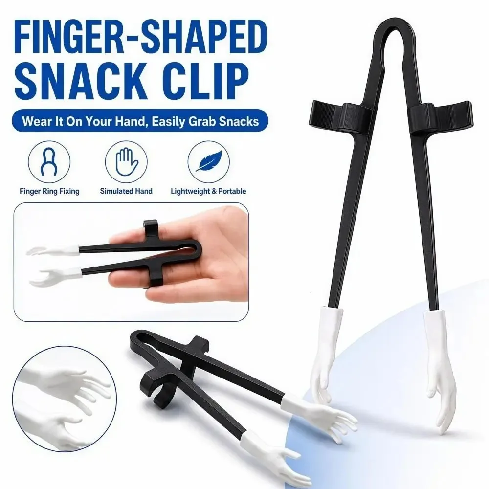 Creative Reusable PLA Finger Snack Chopsticks, Lightweight Non-slip Compact Food Tongs, Game Snack Clips for Various Snacks