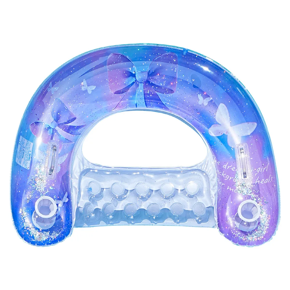 1pc 두꺼운 PVC 수영 반지 |   겨드랑이 허리 링 |   U자형 해먹, 풍선형 플로팅 배수 플로팅 침대