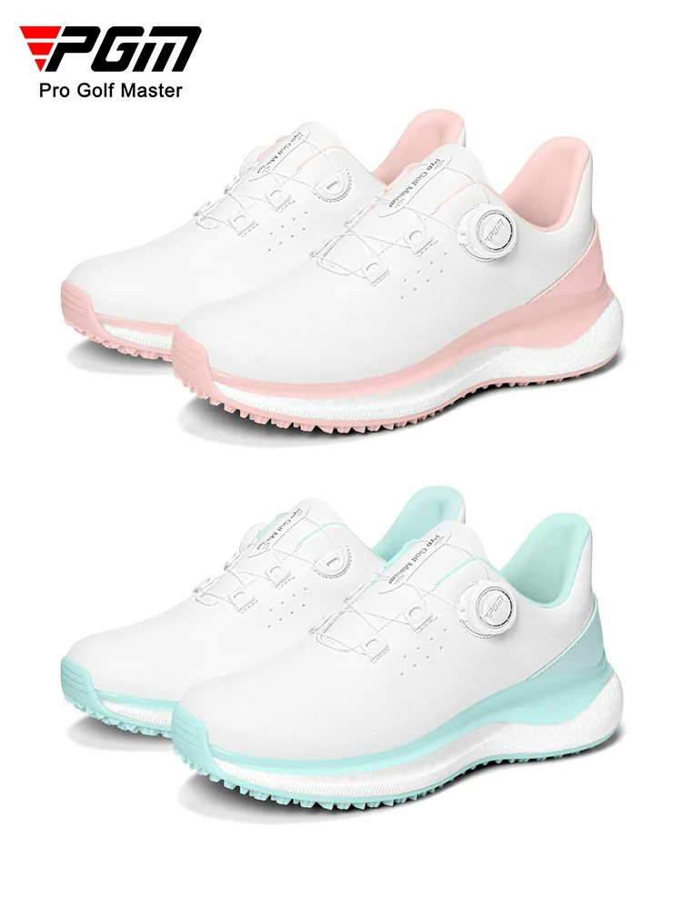 PGM Golf Women's Sneakers Waterproof Anti-Skid Rotating Lacing Lady Sport Shoe High Elasticity Shock-absorbing Comfortable XZ435