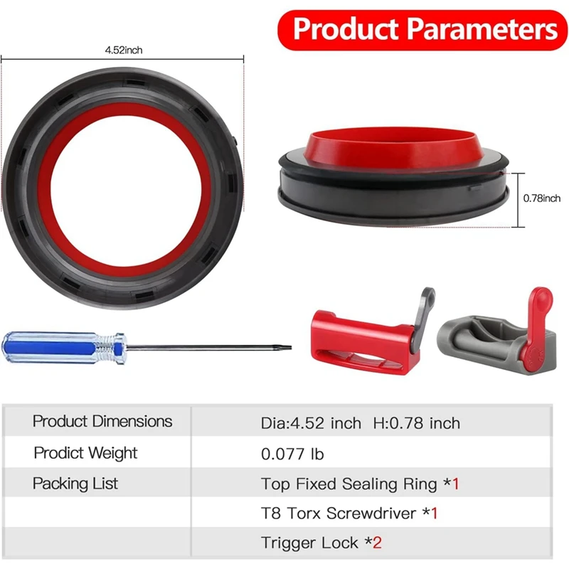 Dust Bin Bucket Top Fixed Sealing Ring Replacement For Dyson V11 V15 SV14 SV15 SV22 Dirt Cup Parts Vacuum Cleaner Accessories