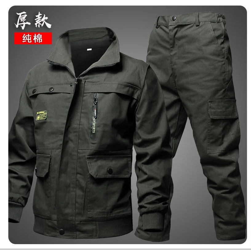 Spring and Autumn Cotton Long sleeved Wear resistant Welding Labor Protection Work Clothes