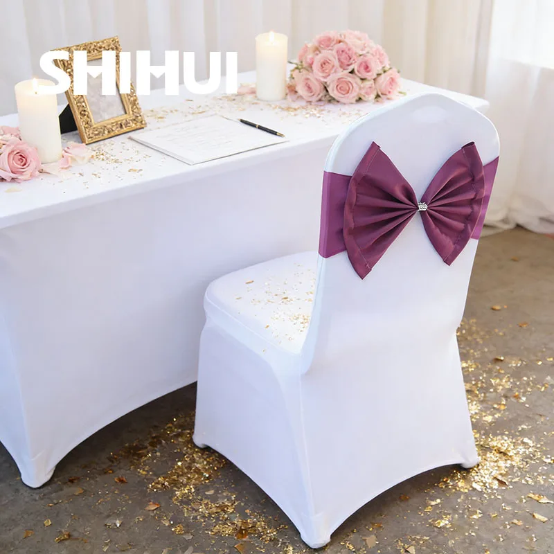 4/6/8/10/12 Pcs Chair Sashes Satin Knot Back Ribbon Rustic Seat Sash Belt Bow For Hotel Banquet Wedding Party Event Decoration