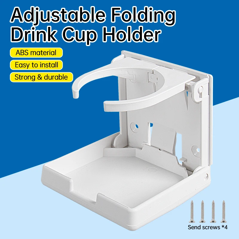 

Adjustable Folding Drink Cup Holder Spring Gear Wall Mount Bottle Can Holder for Car Boat RV Camper Truck Caravan Foldable Cup