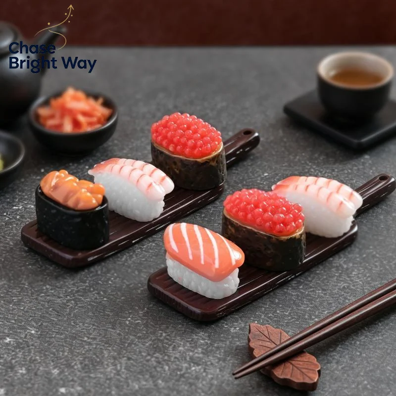 Mini Japanese Sushi Simulation Model 10Pcs Salmon Roe Sweet Shrimp for DIY Dollhouse Micro Scene Decor Handmade Crafts