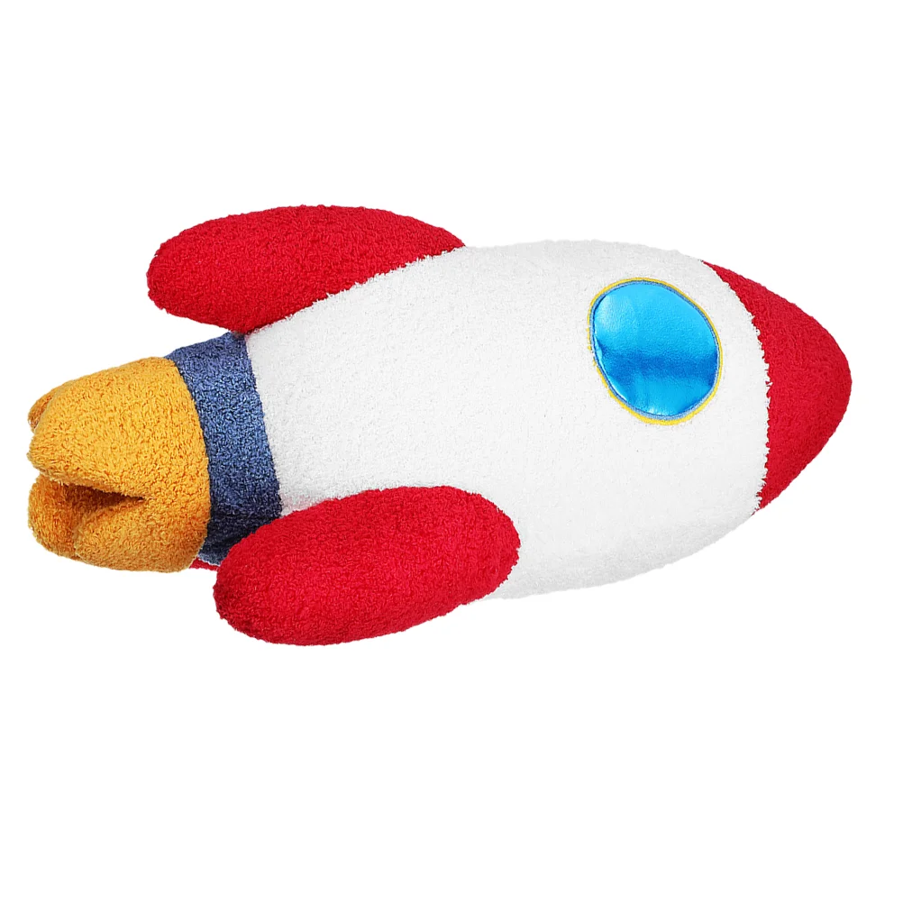 

Space Rocket Child Airplane Decor Short Plush Pp Cotton Stuffed Animal Throw Pillow