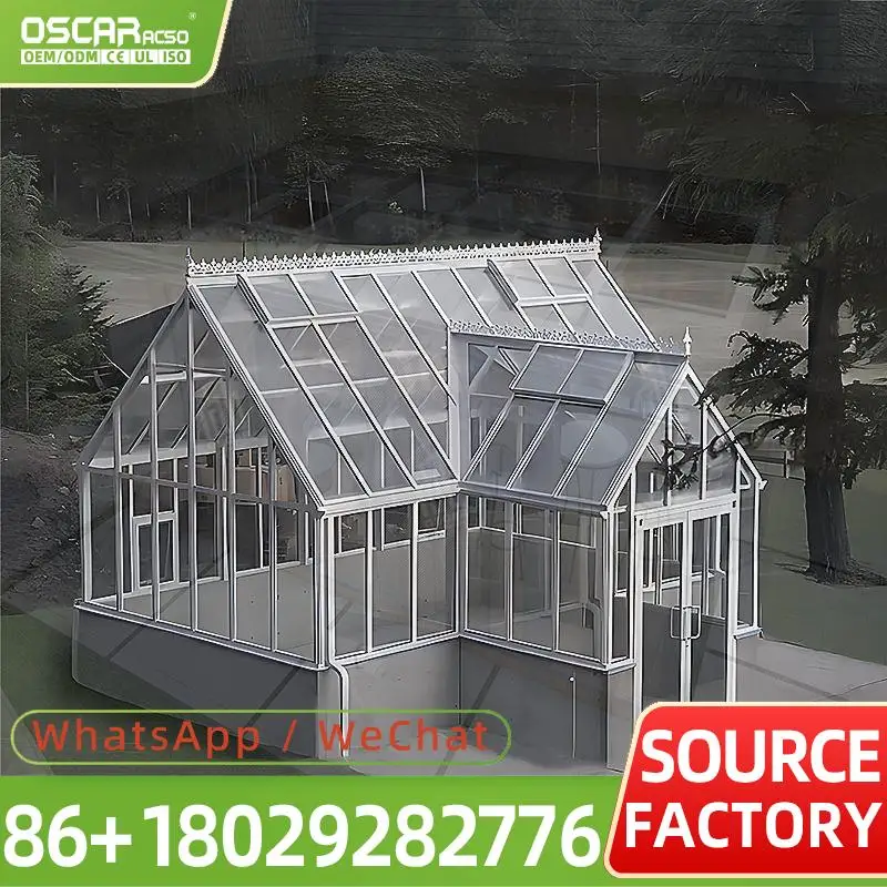 Retractable Folding LED Sunroom Customized Dimensions UV Resistant All Season Garden Gazebo with Powder Coated Aluminum Alloy Gl