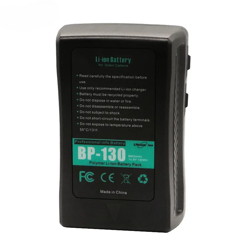 V-port battery BP-130 BP130W camera LED photography lamp Lithium ion battery iron head BMCC batteryBP-130 Digital Camera Battery