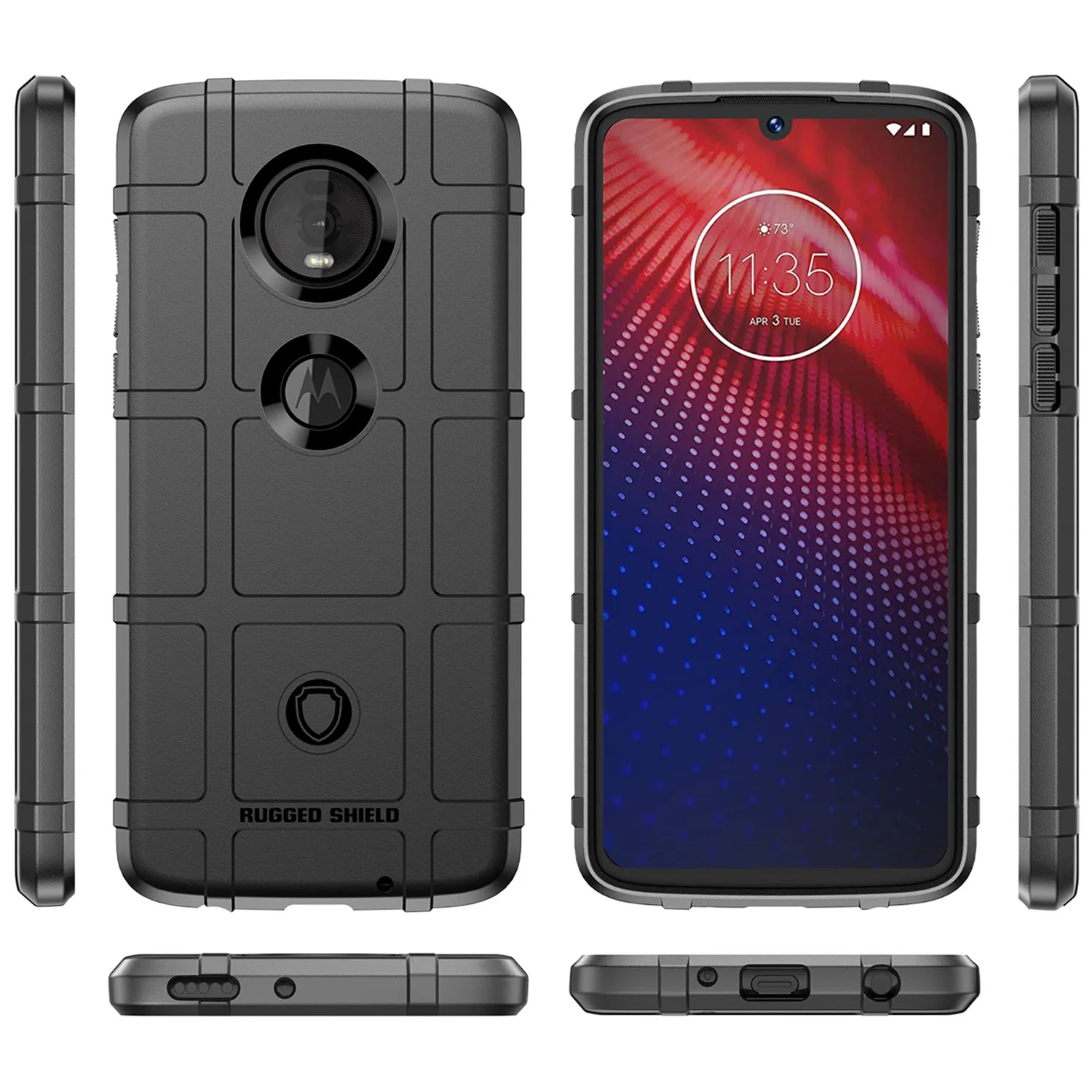 Funda de goma para Moto Z4 Plus Motorola Z4 Play, cubierta protectora a prueba de golpes para moto z4, fundas de silicona con rejilla antideslizante