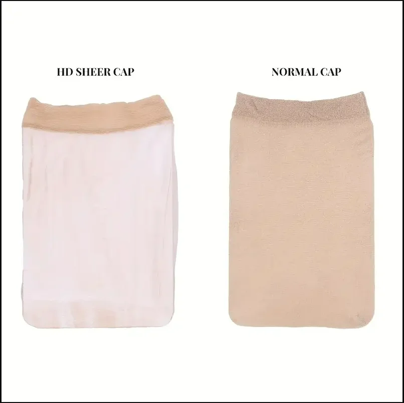 여성용 HD 가발 캡 6/10/24개, 레이스 프론트 가발용 투명 초박형 신축성 스타킹 캡, 얇은 나일론 캡