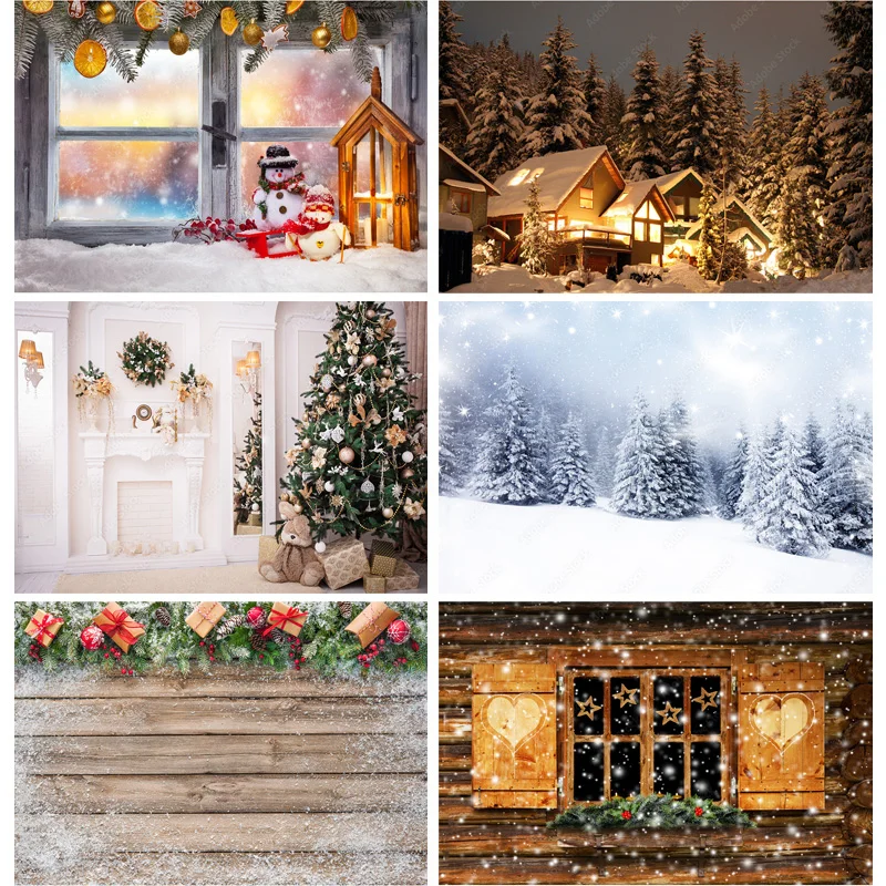 

SHUOZHIKE Christmas Theme Photography Background Snowman Christmas tree Backdrops For Photo Studio Props 211114 SDSD-01