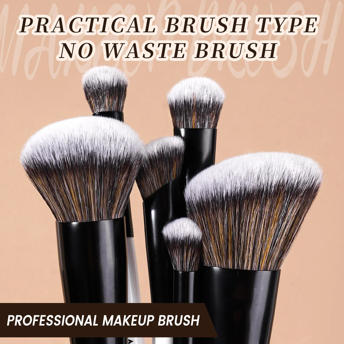 MAANGE 7pcs Premium Double-ended Face Makeup Brushes Perfect for Cheek Forehead Foundation Eyeshadow Blending Deepen Contour Kit