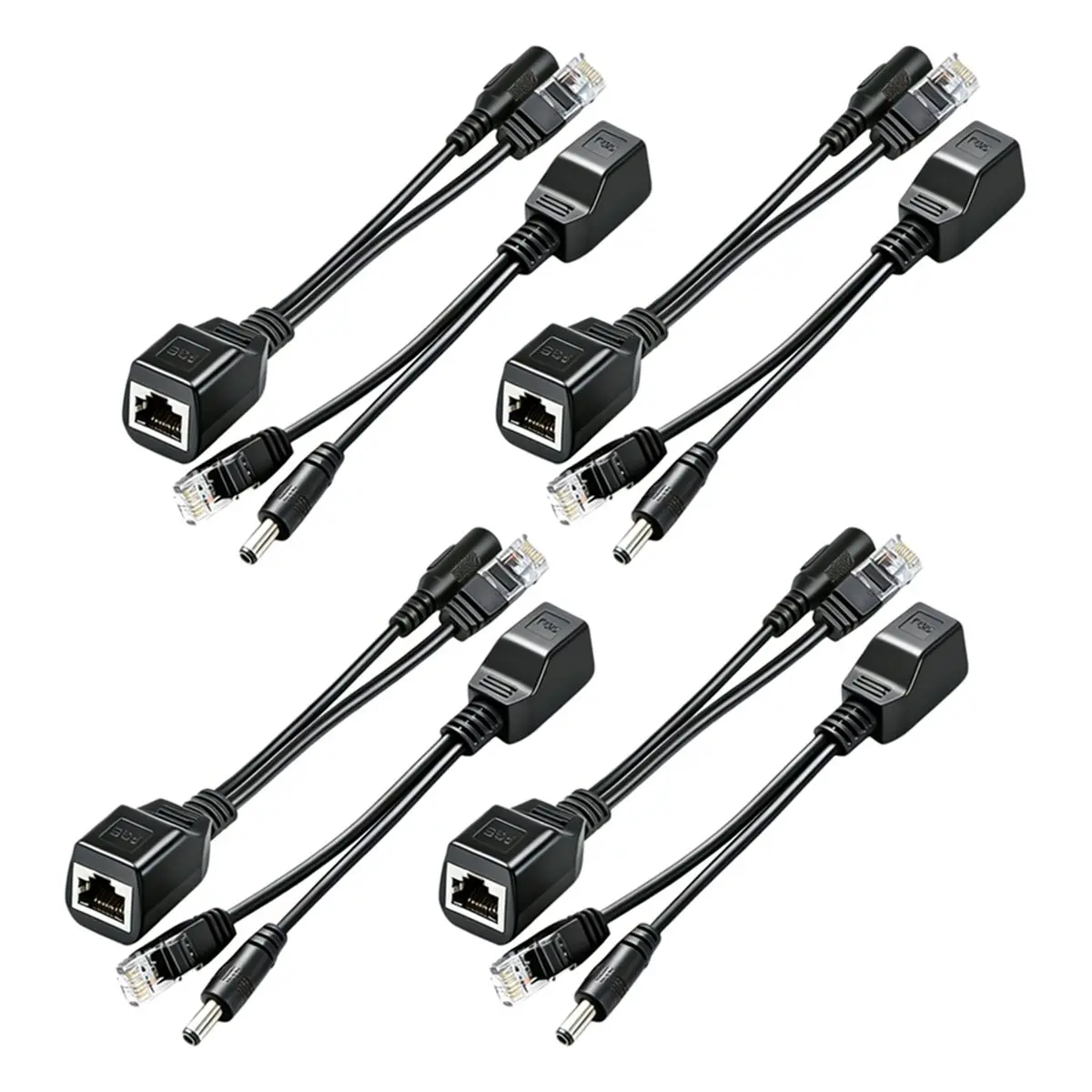 L70A 8PCS POE Splitter Adapter Cable RJ45 Injector Power Combiner Connector Kit for IP Camera Router AP Network