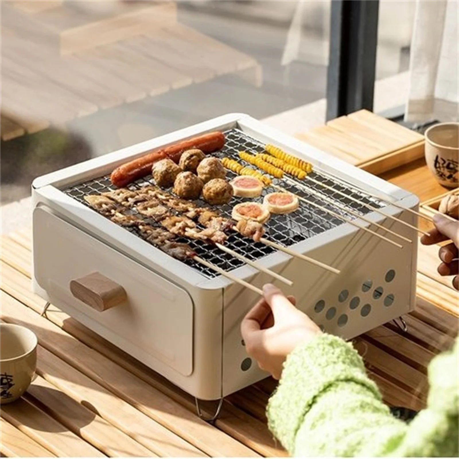 barbecue grill home barbecue outdoor patio camping charcoal fire barbecue stove mesh portable smokeless barbecue