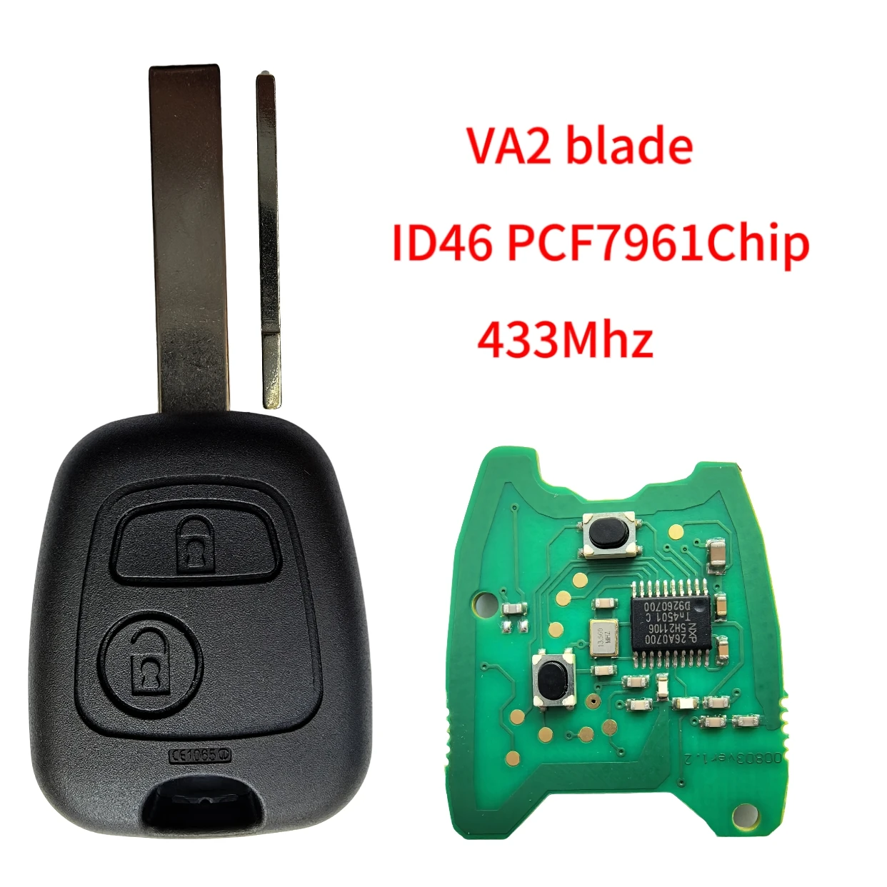 Jingxin Fernbedienungs-Autoschlüssel 433MHz für Peugeot 107 207 307 407 für Citroen C1 C2 C3 Saxo Xsara Picasso ID46 PCF7961 Chip Autoschlüssel – Detail 5