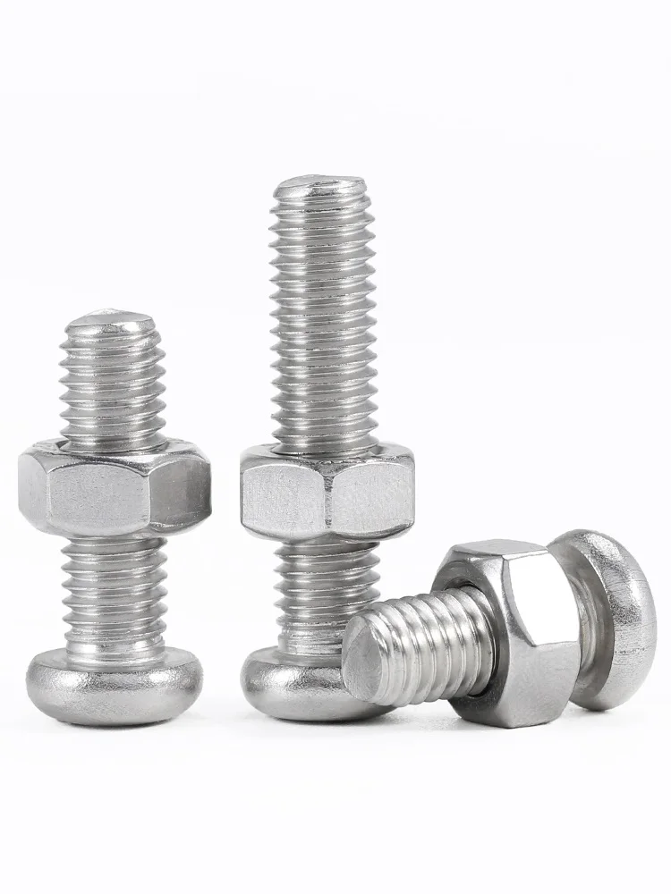 M1 M1.2 M1.4 M1.6 M2 M2.5 Mini dadi a testa tonda Phillips Combinazione di viti a testa cilindrica in acciaio inossidabile 304 Set di dadi esagonali