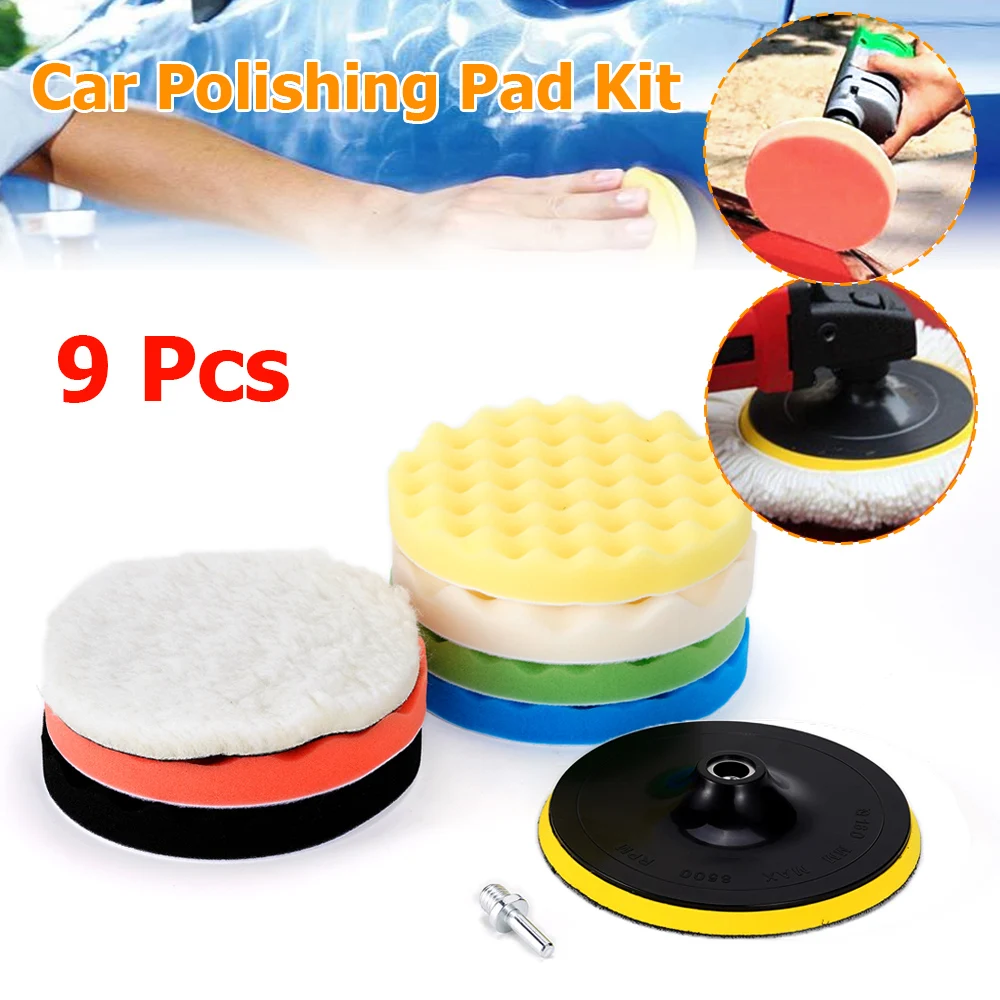 

8Pcs 7 inch Car Polishing Pad Sponge Kit Buffing Waxing Clean Polish Buffer Drill Wheel Polisher Removes Scratches Car Repair