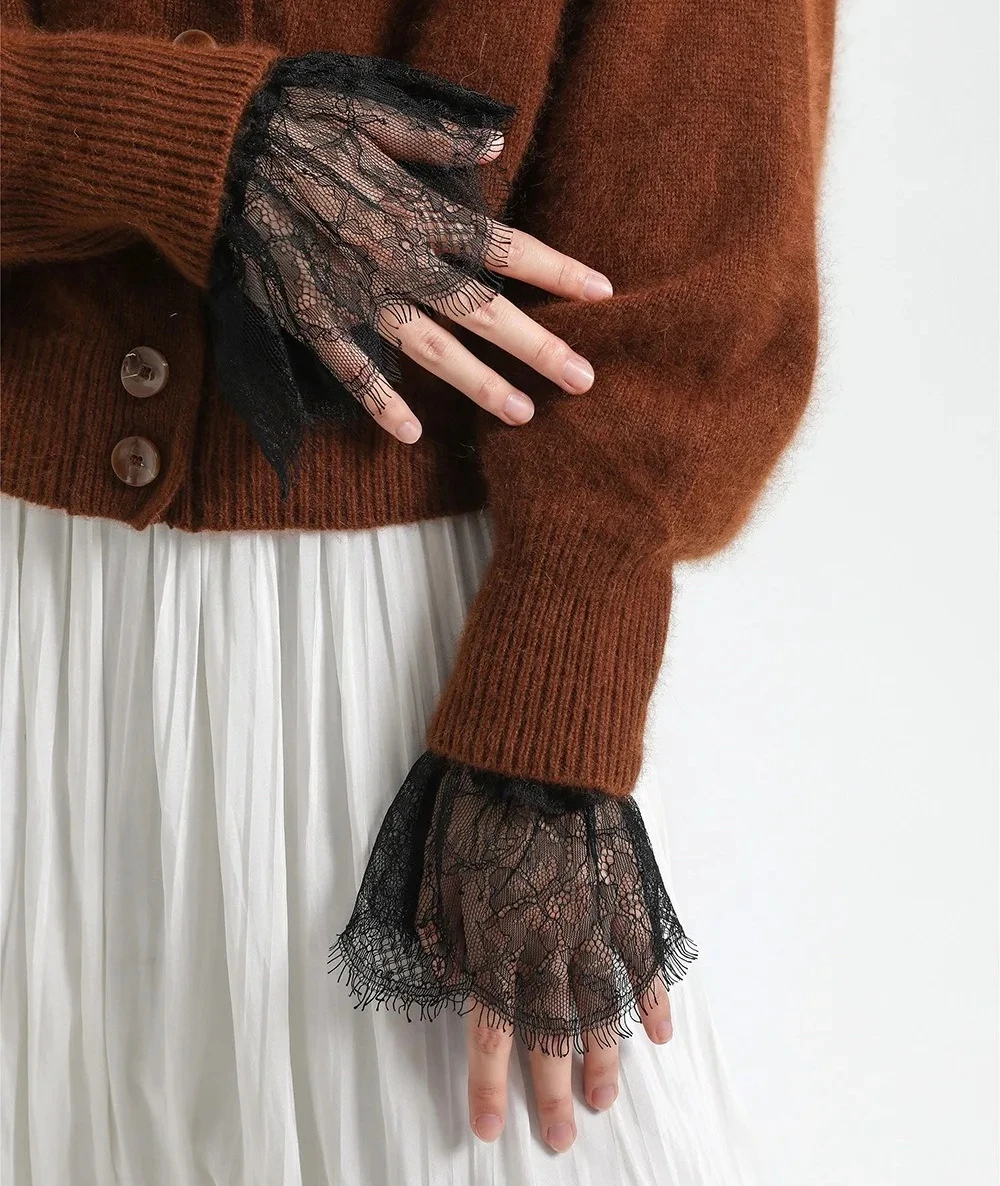 

Fashion All-match Ruffle Fake Sleeve Pleated Sun Protection False Cuffs Lolita Lace Cuffs Wedding Dress Accessories