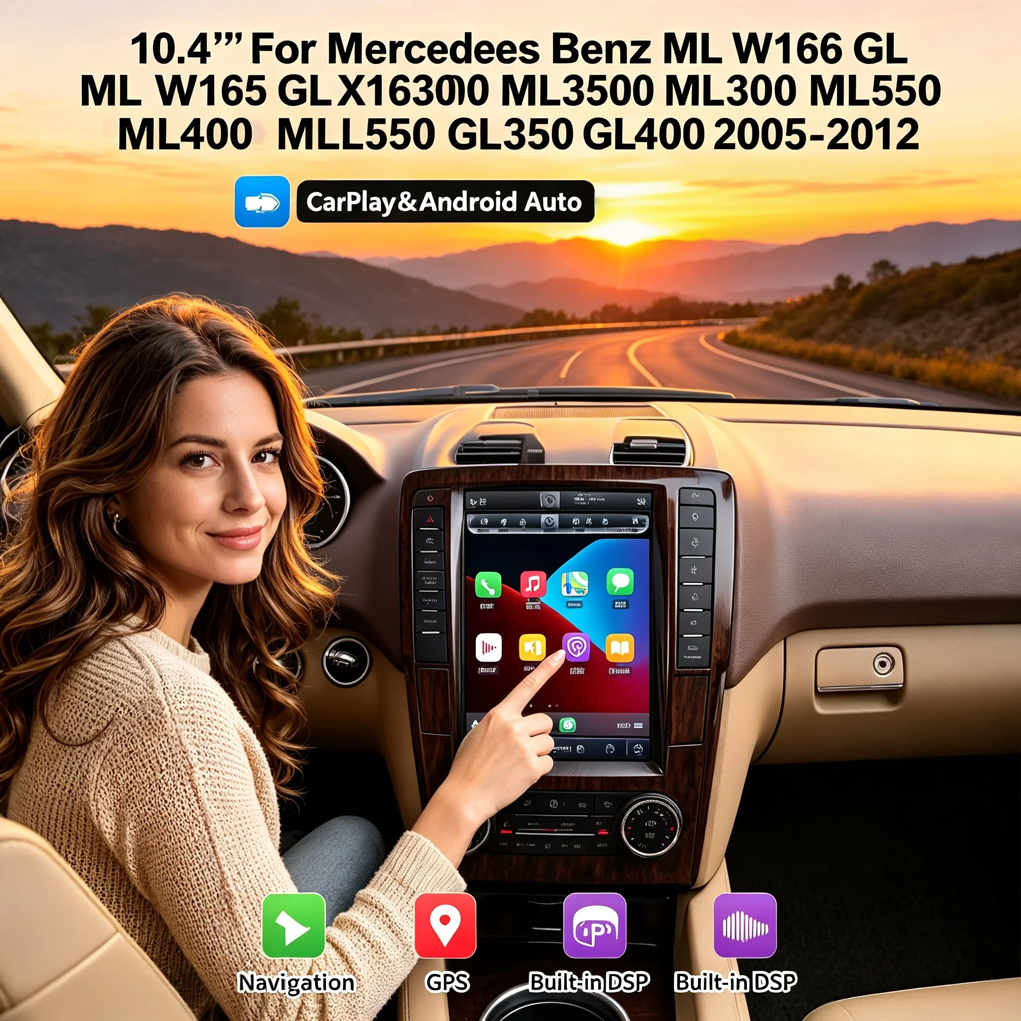 For Mercedes Benz ML W164 W300 ML350/450 GL X164 G320 /350/ 450/500 2005 - 2012 Android Car Radio 2Din Stereo Receiver Autoradio