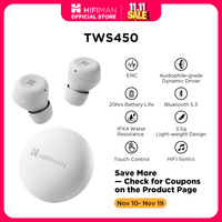 HIFIMAN TWS450 True Wireless Stereo Headset with Environmental Noise Cancellation & Audiophile-grade Dynamic Driver