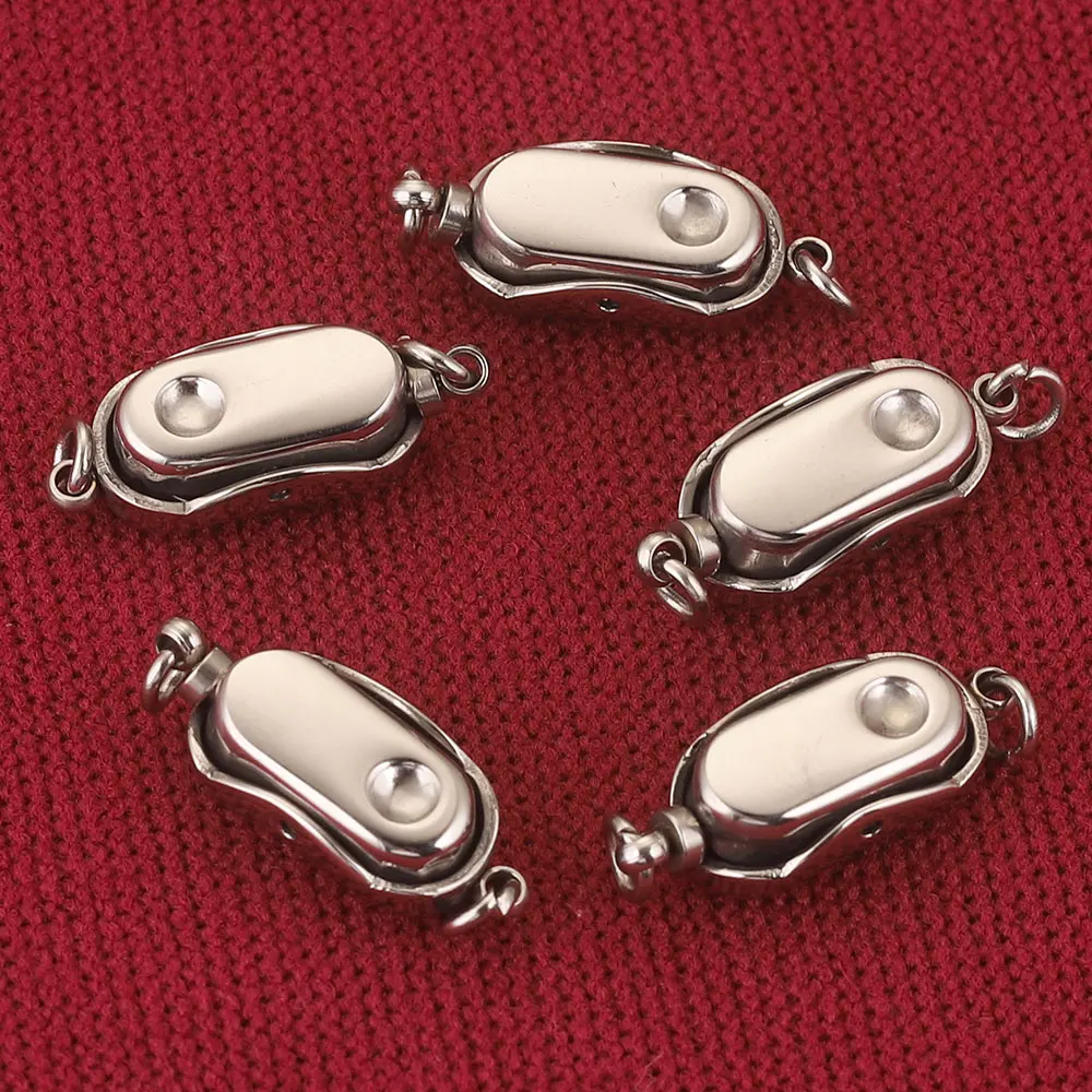 Nuovi 2set di connettori con chiusura a pressione Chic in acciaio inossidabile parti per elementi di fissaggio collana con bracciale chiusure grosse