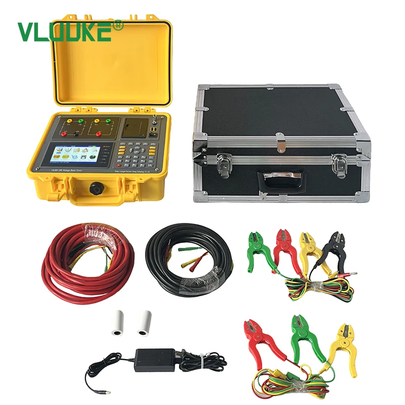 VLUUKE High Precision Three Phase Power Turn Ratio Tester Transformer 3 Phase TTR Meter Voltage Ratio Tester