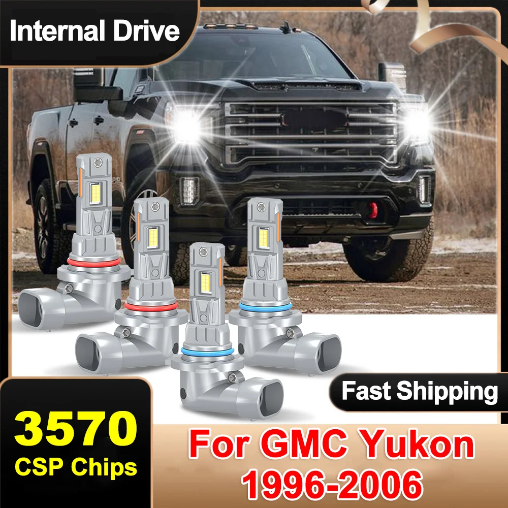 

LED Headlight Bulbs Kit For GMC Yukon 1996-2006 9005 9006 3570 CSP Chips DC12V Extremely Bright Auto Light Bulbs