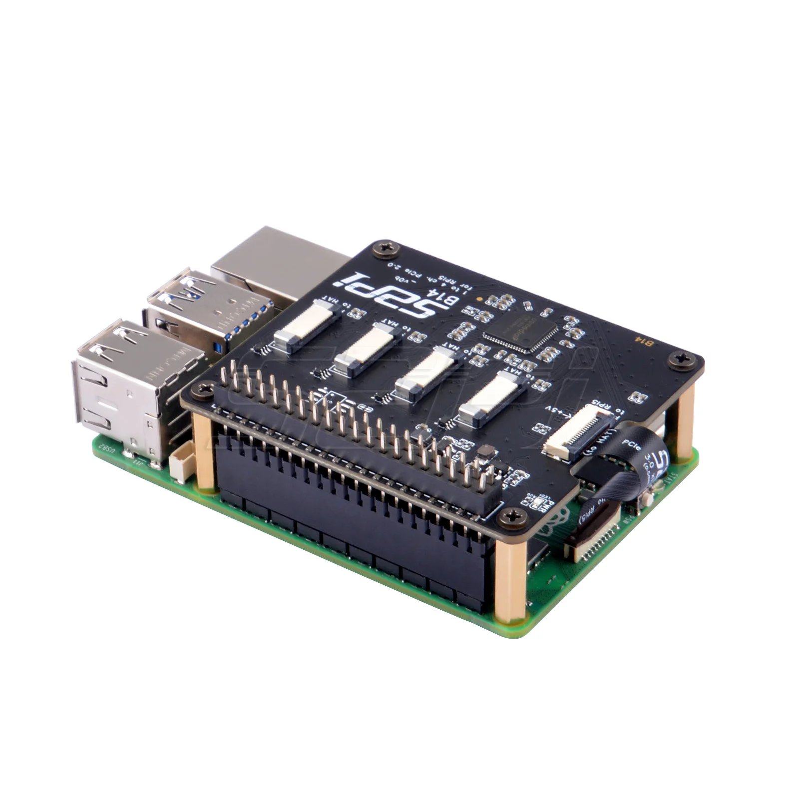 Imagem -04 - Quad Fpc Pcie Hat para Raspberry pi Capacidade de Daisy-chaining 52pi B14 B14