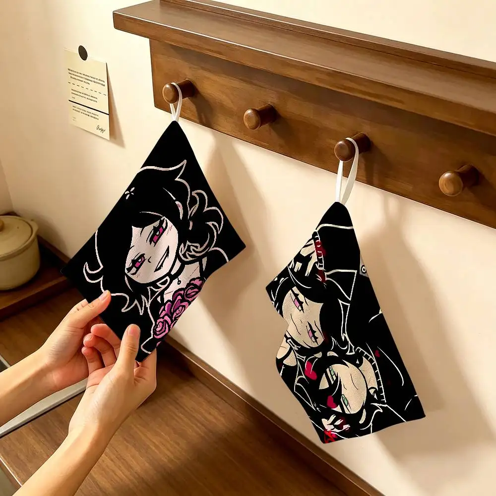 Anime The Coffin Of Andy And Leyley Hanging Kitchen Towel, Polyester Cotton Fabric, Absorbent Hand Wiping Towel for Dormitory