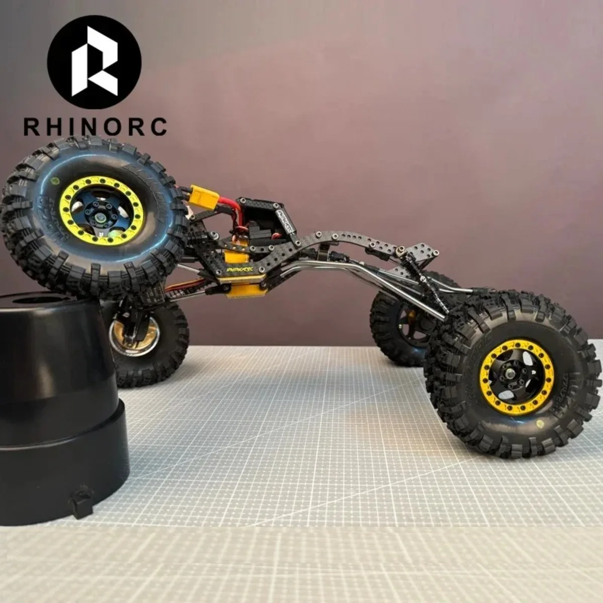 New Rhino W1 RTR Chassis 317mm 1/10 Shafty Crawler Rig with Moza 1.9 Inch Tires Brass Wheels Off-Road RC Car Kit