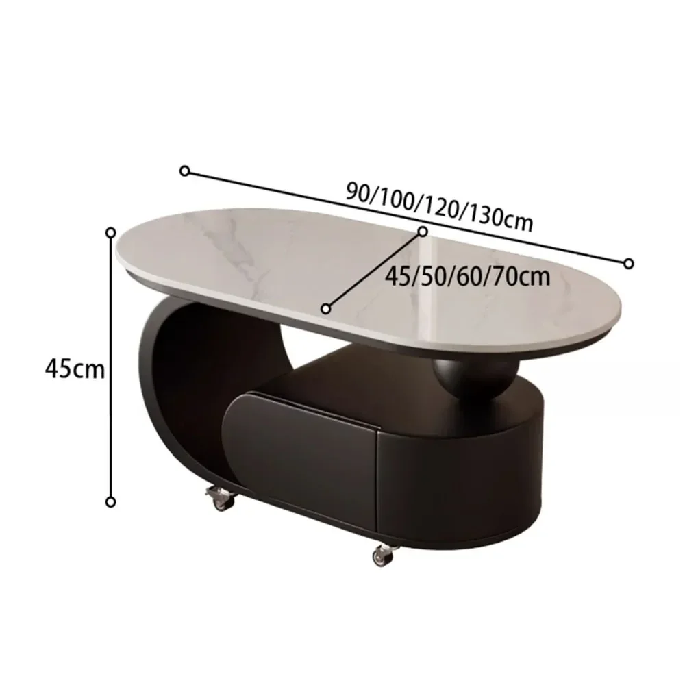 Meja Kopi Hardcover Nordic Roda Sederhana Meja Kopi Premium Mewah Minimalis Oval Moveis Para Sala Perabotan Rumah