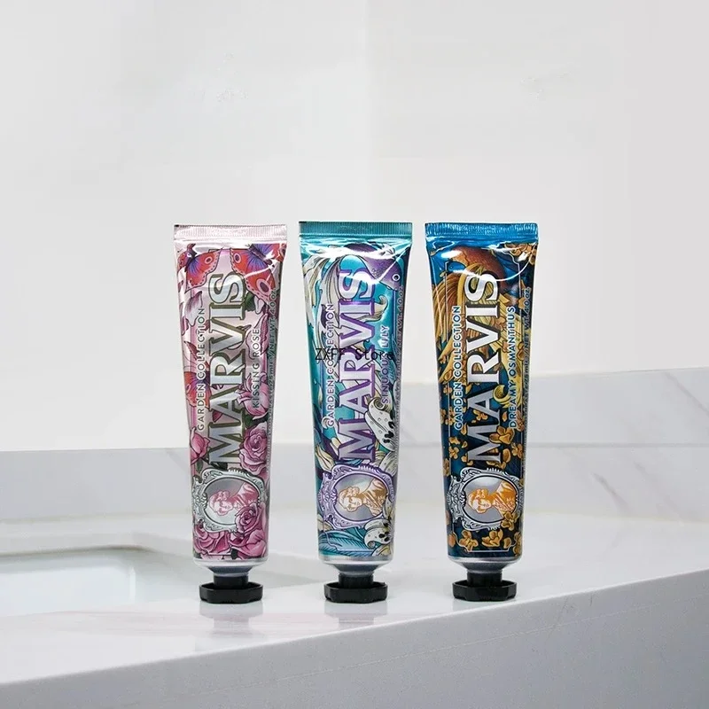 New Arrival Marvis Whitening Toothpaste 75ml (KISSING ROSE, SINUOUS LILY, DREAMY OSMANTHUS)