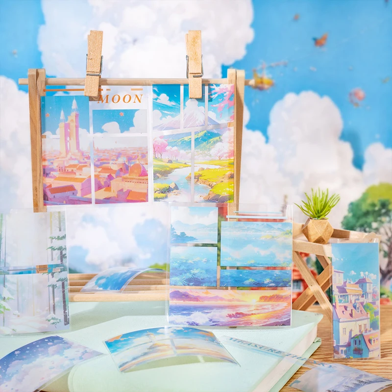 65mm * 200cm Storyboard Dream Series Spring Cloud Landscape Nastro in PET Creativo Diario fai da te Materiale Collage di cancelleria