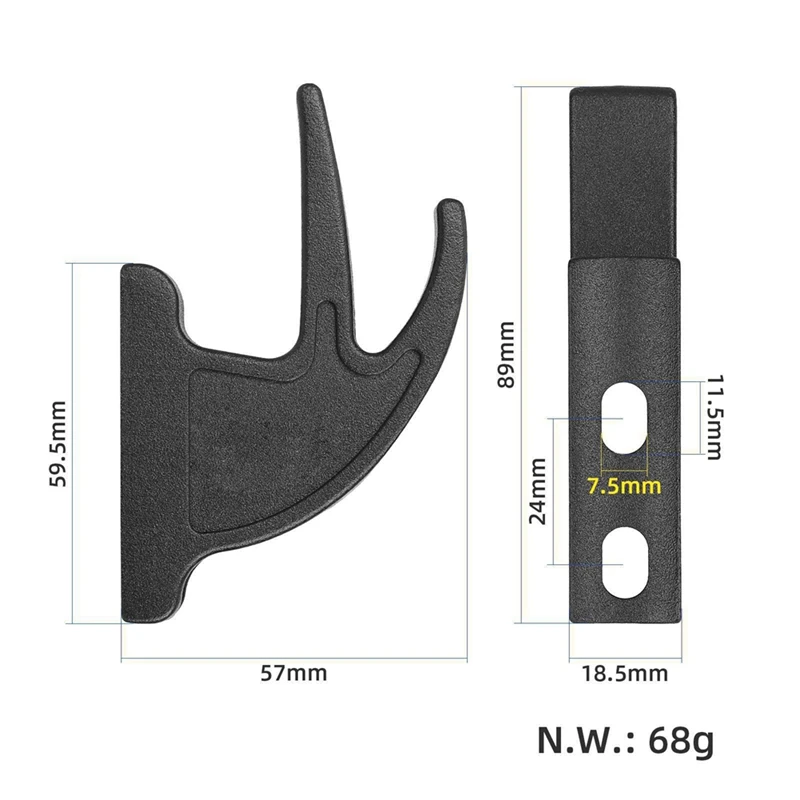 Gancho universal para scooter eléctrico, gancho doble reforzado con metal, gancho engrosado