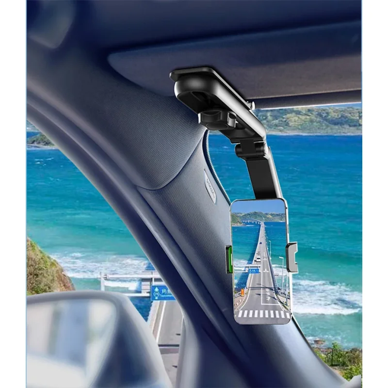 Sun Visor Phone Holder for Car Multifunctional 360° Rotating Sun Visor Cell Phone Holder with IPhone/Samsung/Android