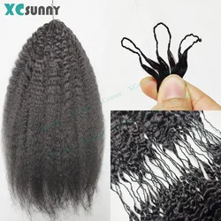 Crochet Human Hair Kinky Straight Invisible Knots Pre Separated Knotless Crochet Human Hair Extensions With String 240g