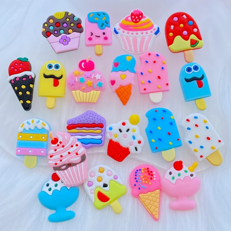 10 sztuk nowy ลliczne lody/ciasto serii pcv elastyczny klej FlatBack album do scrapbookingu DIY zdobienie telefon Craft dekoracji