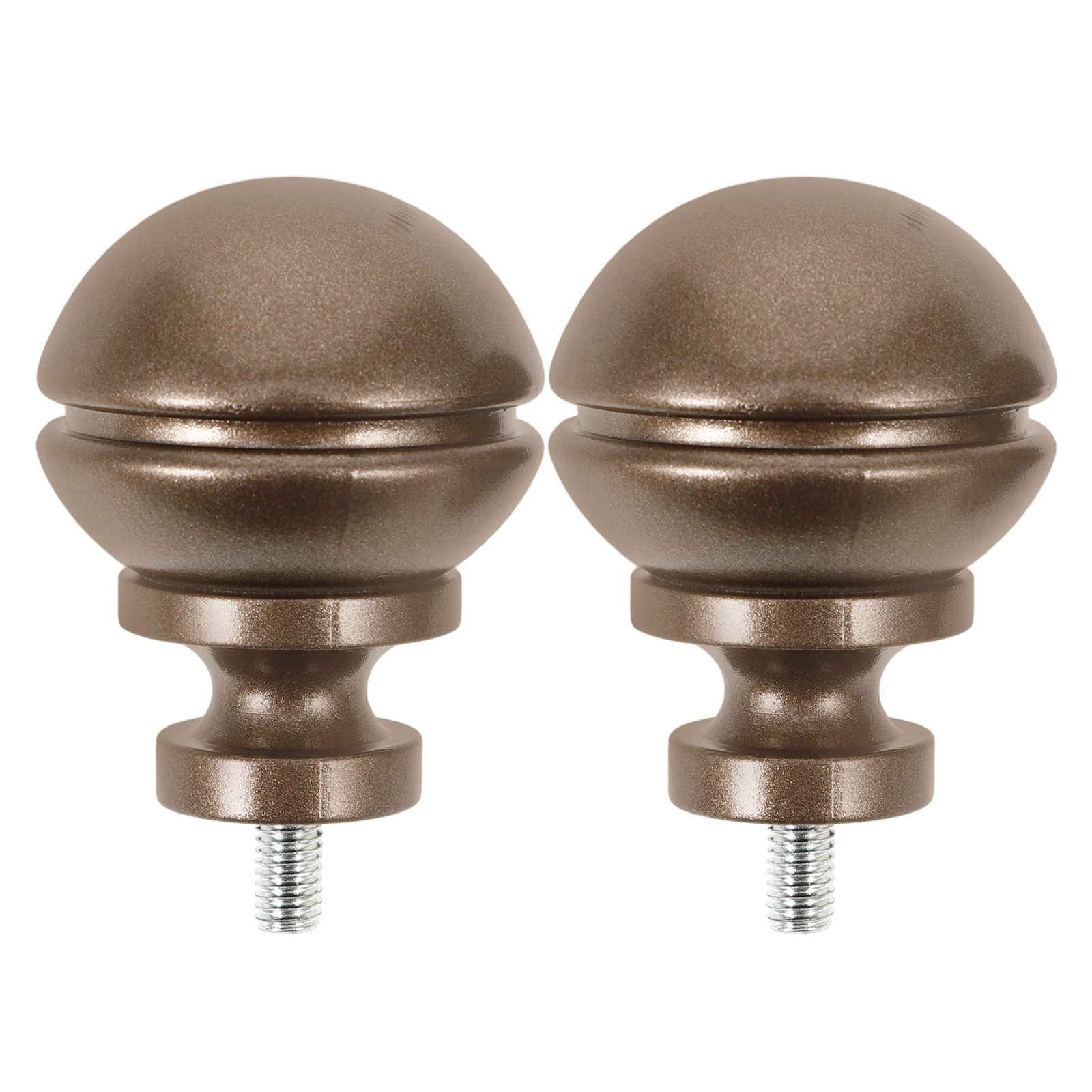 2 قطعة قضيب الستارة Finials ينتهي غطاء الزخرفية لنافذة قضبان الستائر الحديثة ثنى القطب نهاية التبعي #2