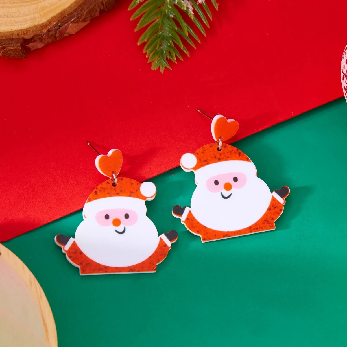 2 Paar/Set Cartoon Acryl Weihnachtsmann Weihnachts-Ohrhänger für Frauen Niedliche Sitzende Glocken Quasten Weihnachts-Ohrringe Neujahrs-Schmuck – Detail 25