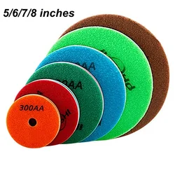 5/6/7/8 Inch Sponge Polishing Pad Diamond Buffing Wheel Grit 150-10000 Stone Granite Marble Concrete Sanding Polishing Disc