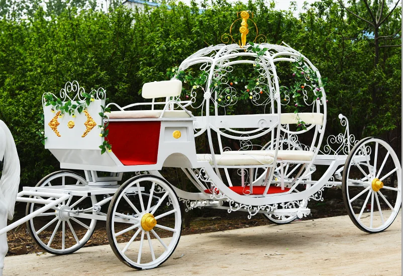 OEM Electric Horse Drawn Carriage Princess for Sale Classic Hollow Cinderella Pumpkin Horse Wedding Carriage