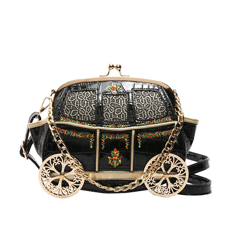 

Branded Royal Carriage Evening Clutch Purses For Women Embroidery Dinner Party Cross Body Bag Luxury Gorgeous Crocodile Handbags