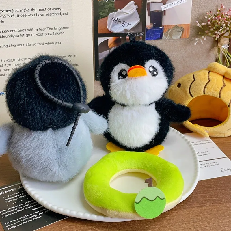 Fun Dory Fish Cake Pinguïn Pop Sleutelhanger Tas Hangende Decoratie Dierenkleding Veranderende Pinguïn Knuffel Pluche Pop Kid Gift