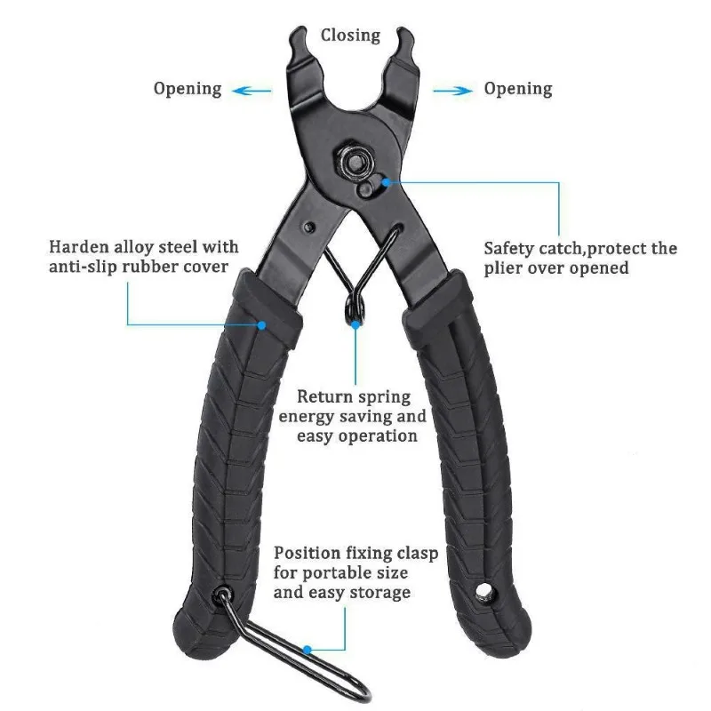 Bicycle chain tool, mountain bike chain caliper,  cutter, chain disassembly tool, magic buckle pliers tool