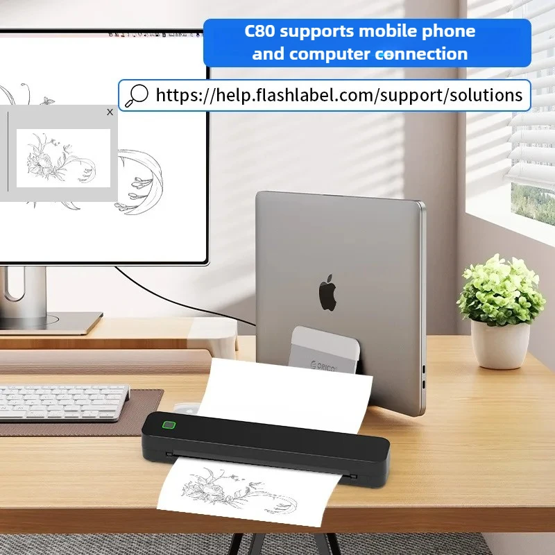Stampante portatile senza fili per carta termica A4 2500mAh Trasferimento di tatuaggi Android e IOS per mini stampante portatile per auto da ufficio