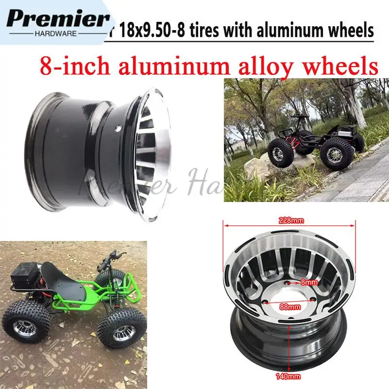 

8 Inch Tires Wheel white hub 8 Inch 19X7-8 inch 18* 9.5-8 inch Wheel Rims for ATV parts